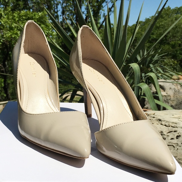 Calvin Klein Shoes - Calvin Klein Bellino Nude Patent Heels sz 6